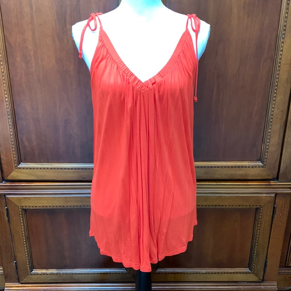 Pure Good red orange jersey knit sleeveless top